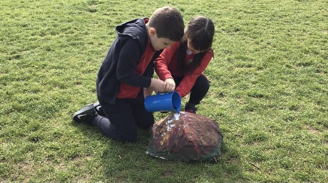 LuddenhamSchool's tweet photo. Robins Class have finally erupted their volcanoes! At the start of the term, we made models of a volcano and now that we are reaching the end of the term, it was time for them to erupt!🌋 https://t.co/XQGCPqJY77