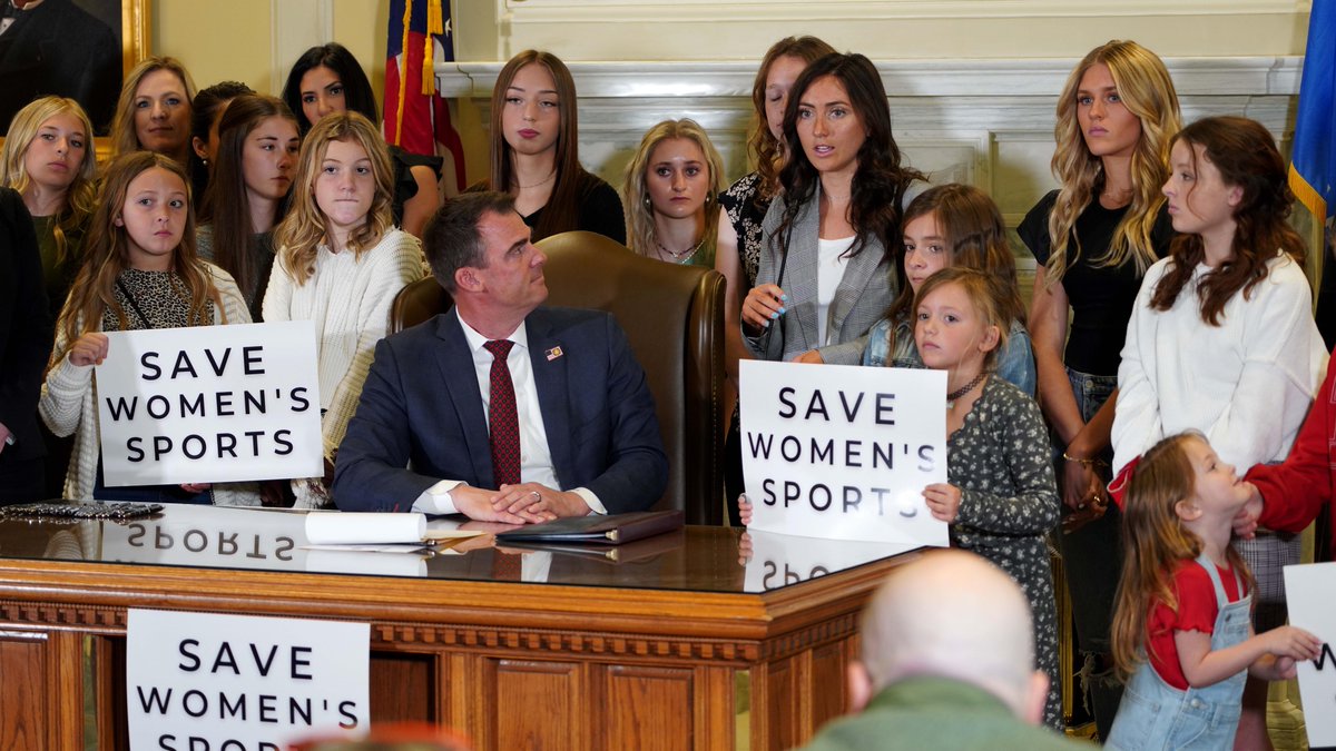 In Oklahoma, we stand with female athletes and will protect women's sports.

Thank you to all of the female athletes who joined me as I signed the Save Women's Sports Act into law today.