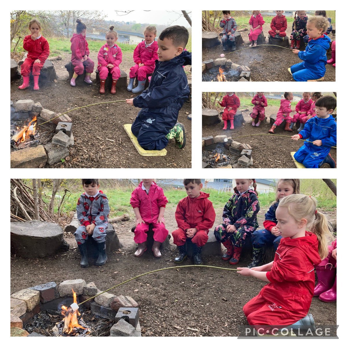 @HMC_School Reception safely toasting marshmallows on their 1st ever #forestschool 🔥🔥🔥 
They were definitely worth the wait & we especially enjoyed the gooey ones 😋!!! #outdoorlearning #firesafety #sharedexperience