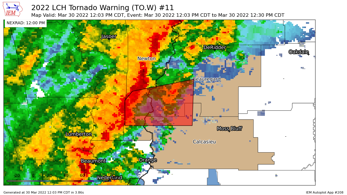 Texas Storm Chasers on Twitter "LCH issues Tornado Warning [tornado
