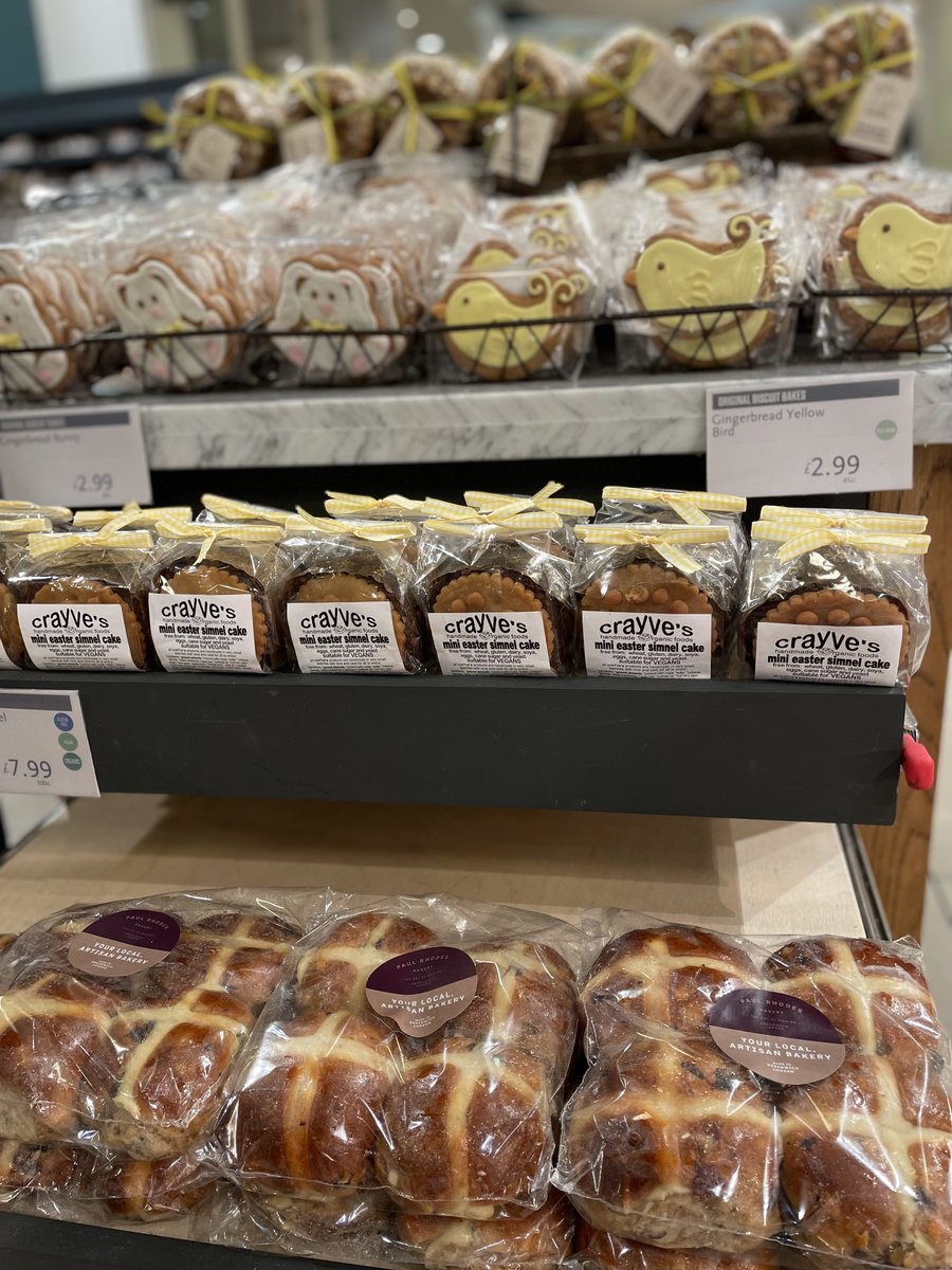 Hands up for hot cross buns 🙋‍♀️ Our delicious range of baked Spring staples are available in store – with vegan and gluten free options, there’s something for everyone! Plus, enjoy 20% off selected brioche and hot cross buns until 5th April. 🐣 #Easter #hotcrossbuns #bakery