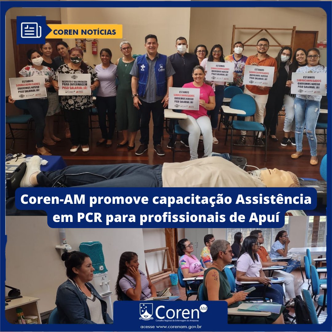 Coren_amazonas's tweet photo. Presente em Apuí, o  Conselho Regional de Enfermagem do Amazonas (Coren-AM), realizou na manhã desta quarta-feira, 30 de março, a capacitação em  “Assistência em PCR”, voltado aos profissionais de enfermagem do município.
  
Matéria Completa em: https://t.co/v14WrtDWbr https://t.co/v6qV4j2q3g