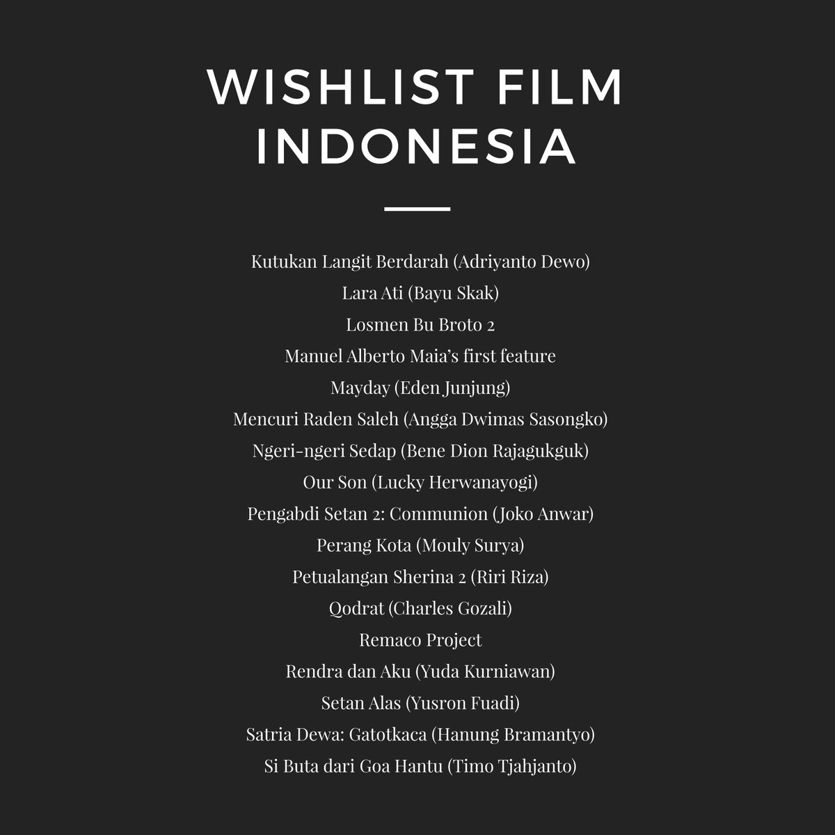 alexandermatius's tweet photo. Berikut alasan untuk bertahan beberapa waktu ke depan agar dapat menyaksikan karya dari kawan-kawan berikut ini. https://t.co/tYeqaRaPhH