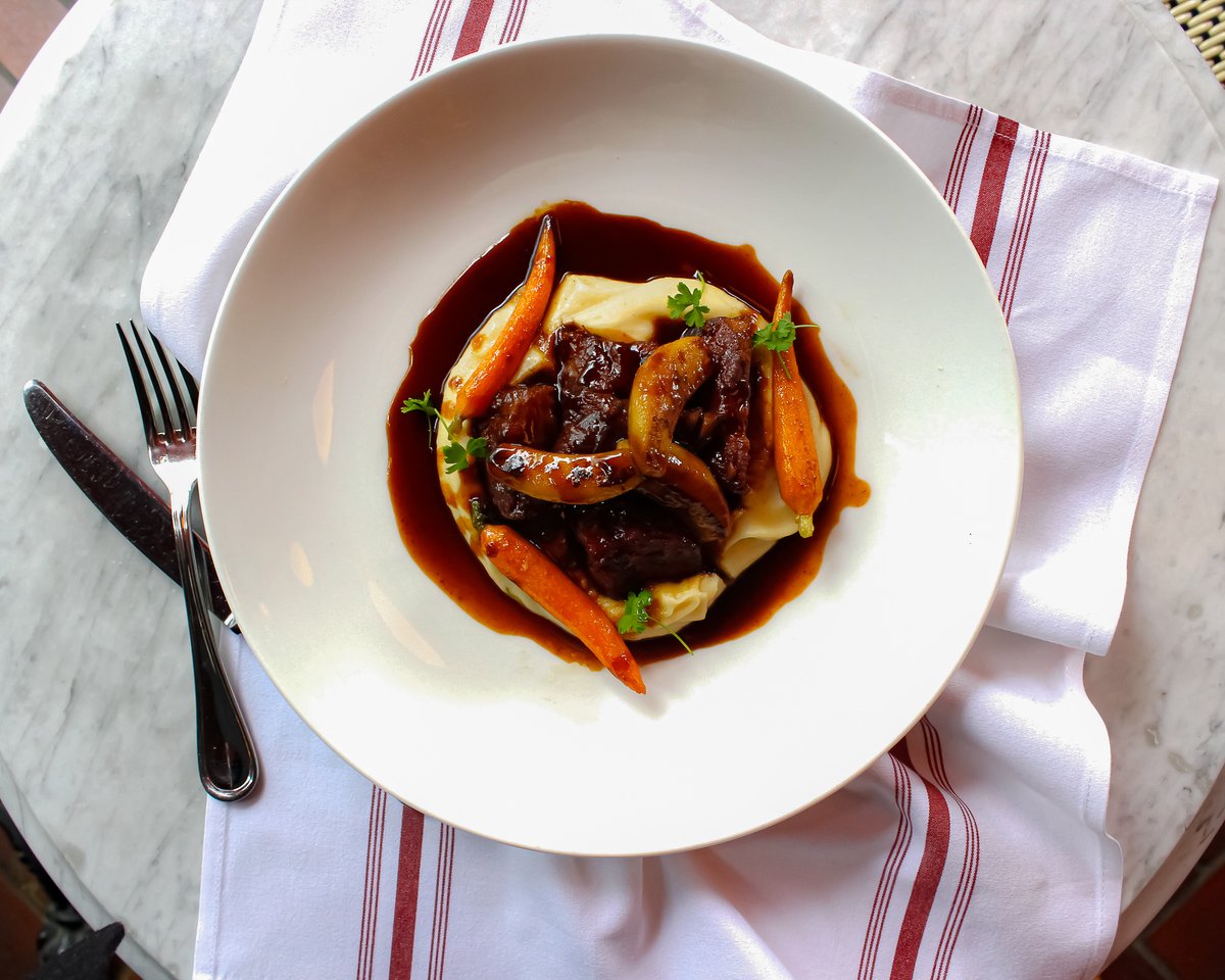 Our Beef Cheek "Bourguignon" is every bit as delicious as it is French 🇫🇷