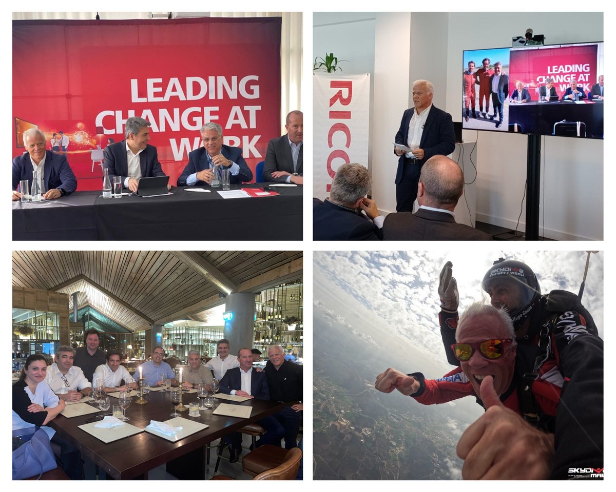 Em Portugal a RICOH está a dar um grande salto como empresa de serviços digitais.
Simbolizámos este "salto" com um salto de paraquedas no aeródromo da Maia. 
Foi apresentada a equipa diretiva de Portugal e os objectivos enquanto Grupo RICOH.