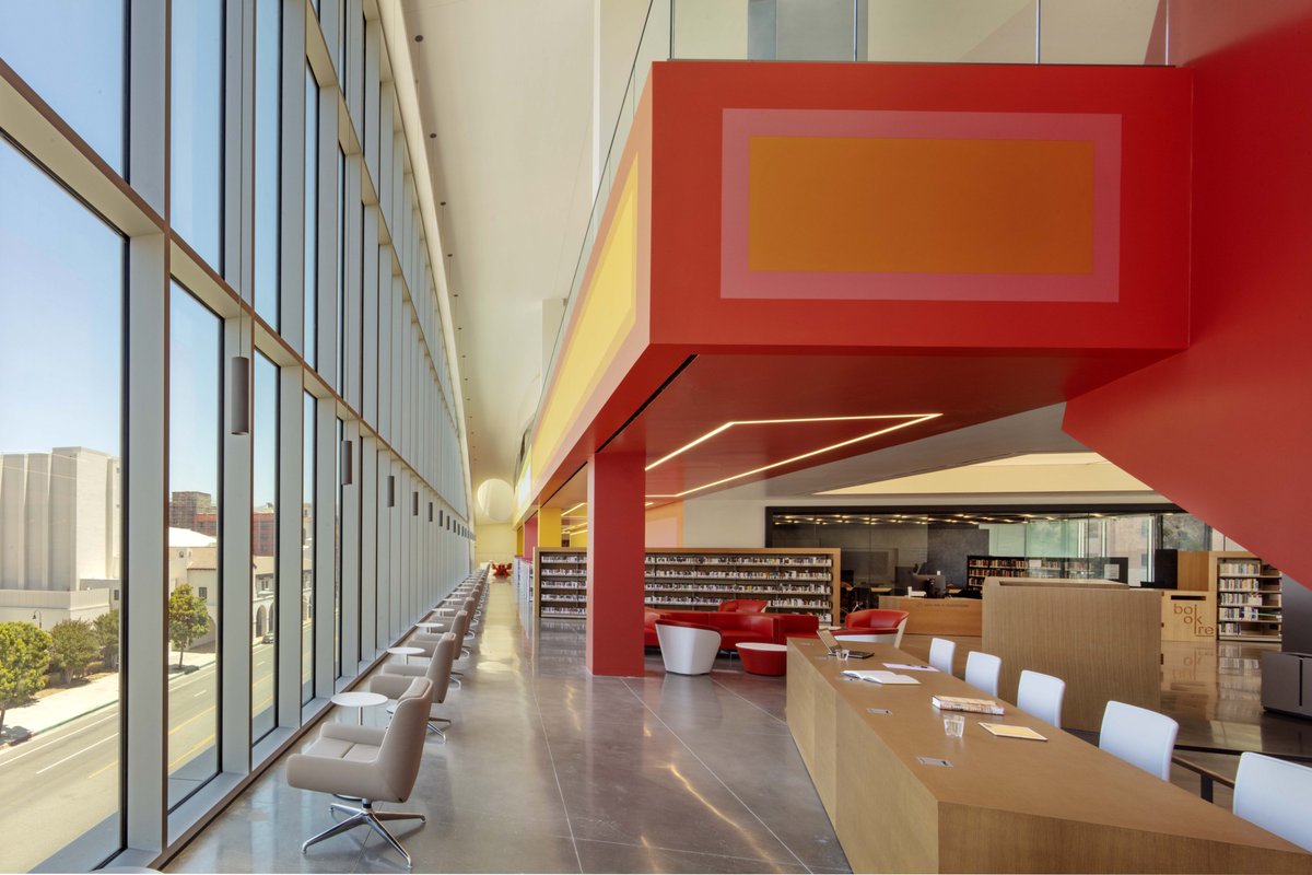 Johnson_Favaro's tweet photo. Riverside Main Library is an interplay between volume, mass, and light providing a venue to inspire community progress and more. Click the link in our bio to read our feature in @InteriorDesign 's latest issue. https://t.co/4Ddv2r1Fp5