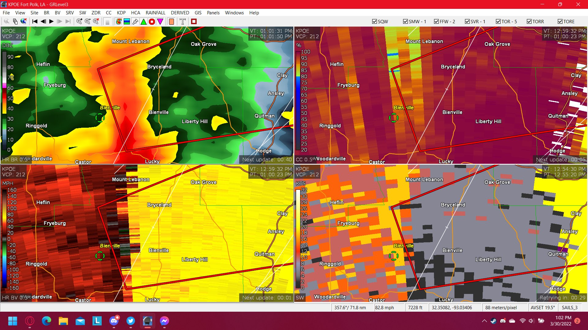 NWS Tornado on Twitter "Tornado Warning including Ruston LA, Grambling