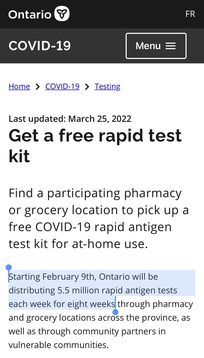 C19TestFinders's tweet photo. Ontario: this will be the last week you  can access 🆓 rapid tests from your local grocery store or pharmacy, consider contacting them to see if they have stock 

➡️https://t.co/7tvr7UXWHl

You can also search # ctf[yourcity]RATs (ex. #ctfOxfordRATs) to #FindTheRATs #onpoli https://t.co/8cei85xmA7