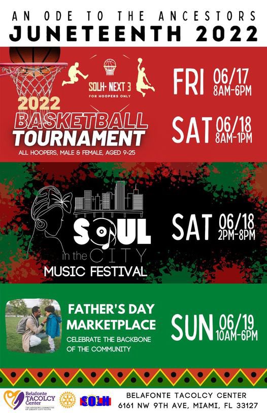 tacolcymiami's tweet photo. MARK YOUR CALENDARS!!!

You don’t want to miss our Juneteenth weekend celebration. https://t.co/NqXzt5JB8V