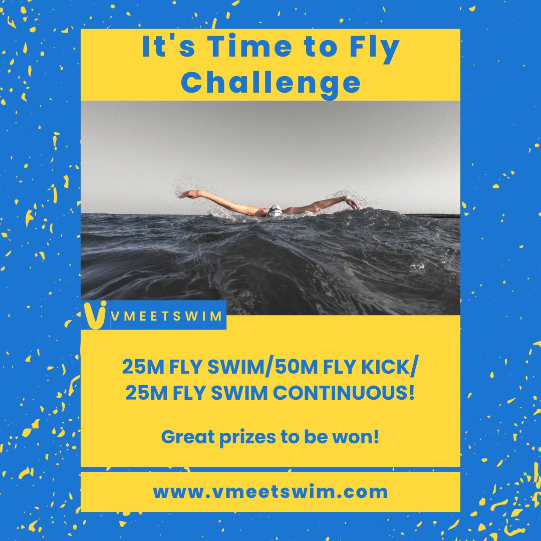 Get ready for the ‘It’s Time to Fly’ Challenge 💪 

This event is a tough but fun challenge designed to test your strength and endurance! More information can be found on the site!

It’s completely free to enter, check it out at vmeetswim.com. 

Good luck and have fun!