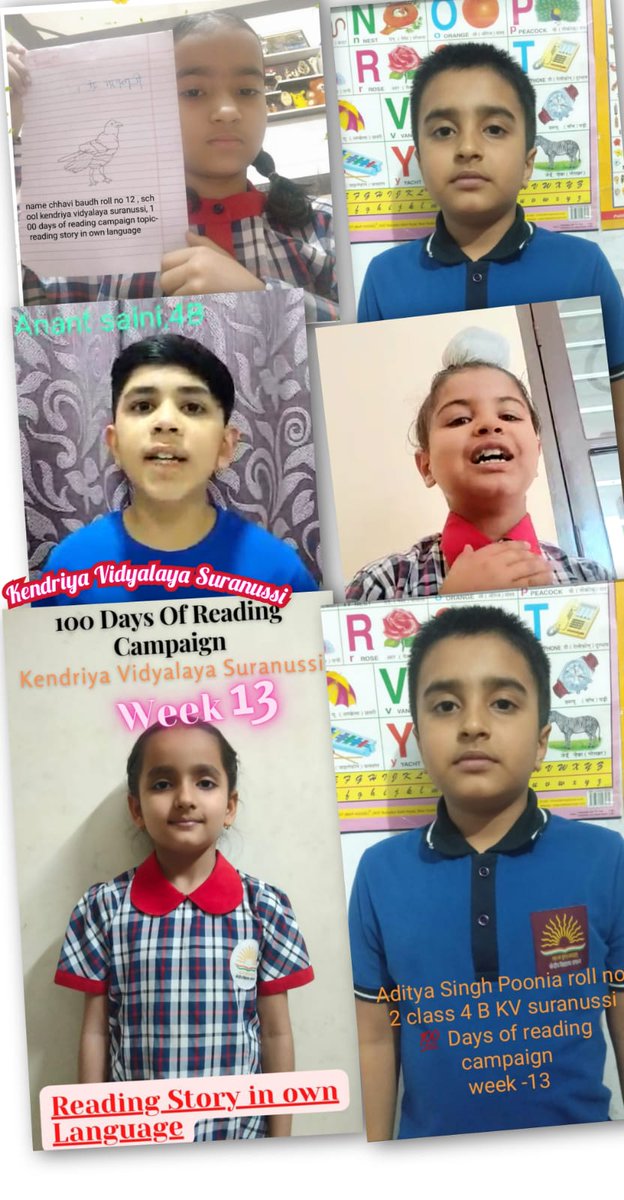 suranussi's tweet photo. 💫"READING HELPS US TO GROW"💫
🗣️100days reading campaign WEEK-13
📚THEME-READING STORY IN OWN LANGUAGE📖📚#kvsrochd
#KVS_HD #Devakumar1965 https://t.co/9oMNHCL427
