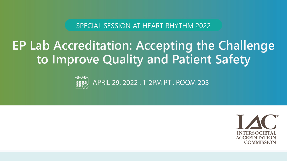 IAC | Intersocietal Accreditation Commission (@iacaccred) on Twitter photo Today is the day! Head to this special session during #HRS2022 at 1PM PT:
---
EP Lab Accreditation: Accepting the Challenge to Improve Quality and Patient Safety
1-2PM PT TODAY | Room 203
#quality #ePeeps #globalEP <a href="/drsuneet/">Suneet Mittal</a> <a href="/dhaines901/">David Haines</a> Today is the day! Head to this special session during #HRS2022 at 1PM PT:
---
EP Lab Accreditation: Accepting the Challenge to Improve Quality and Patient Safety
1-2PM PT TODAY | Room 203
#quality #ePeeps #globalEP <a href="/drsuneet/">Suneet Mittal</a> <a href="/dhaines901/">David Haines</a>