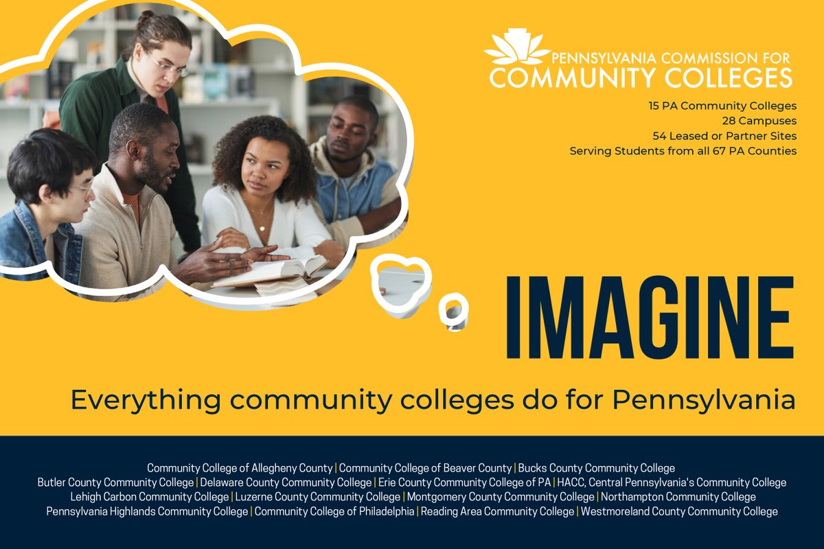 CCAC's tweet image. It’s Community College Week, and students can make a difference! Don’t just imagine #communitycolleges have the funding they need, take action now to make it a reality. Voice your support now: bit.ly/PACommCollege. #PANeedsCommColl #FundCommColl