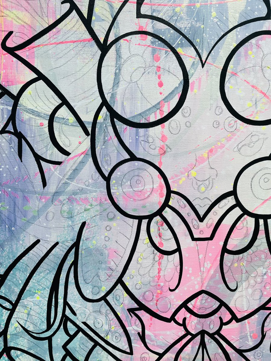 akacorves's tweet photo. I’ve been distracted. And feeling a lot of inertia to finish these four canvases, but I remind myself, I am not a machine. I am an imperfect human. One grain of sand at a time ⏳ #nftart #abstractart #illustration https://t.co/FbXjip3Vsh
