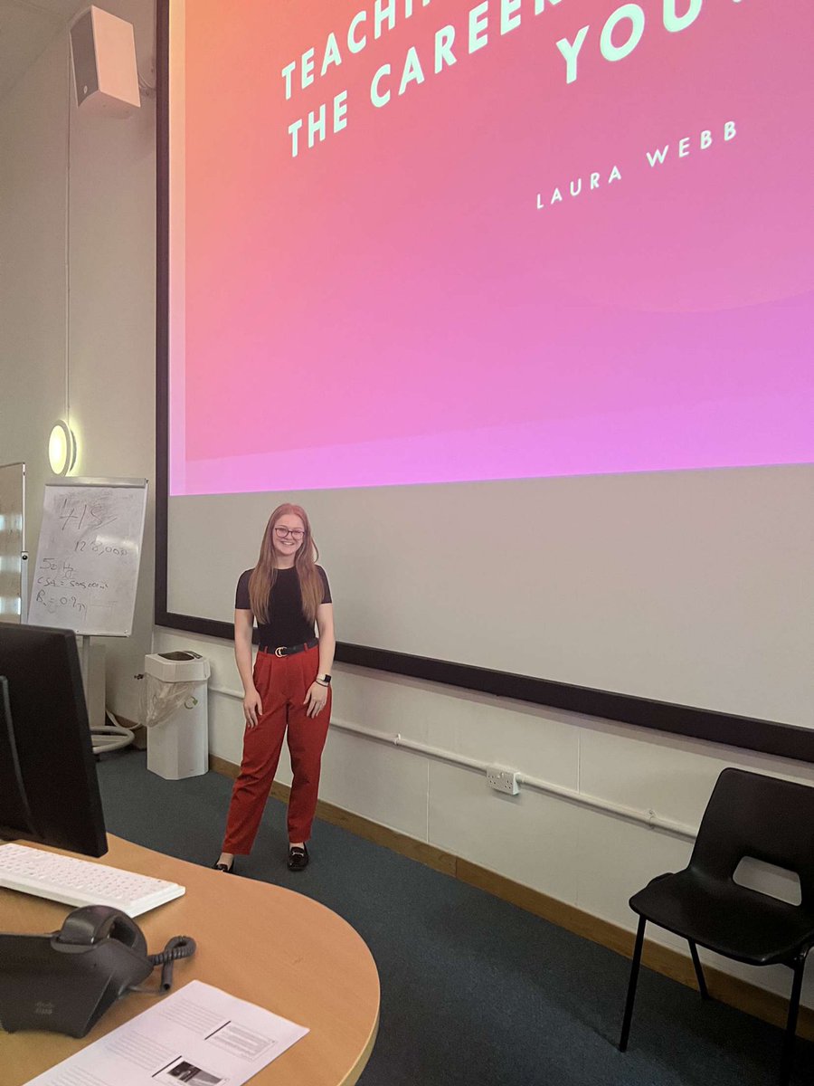 MrsLauraLewis's tweet photo. Had a fantastic time speaking to Biomedical Science and Pharmacology students at the @portsmouthuni careers conference about teaching and the journey I took to get where I am! 😁 Thank you for having me! @GavinWAKnight #edutwitter #traintoteach https://t.co/KWGv1XXuGI