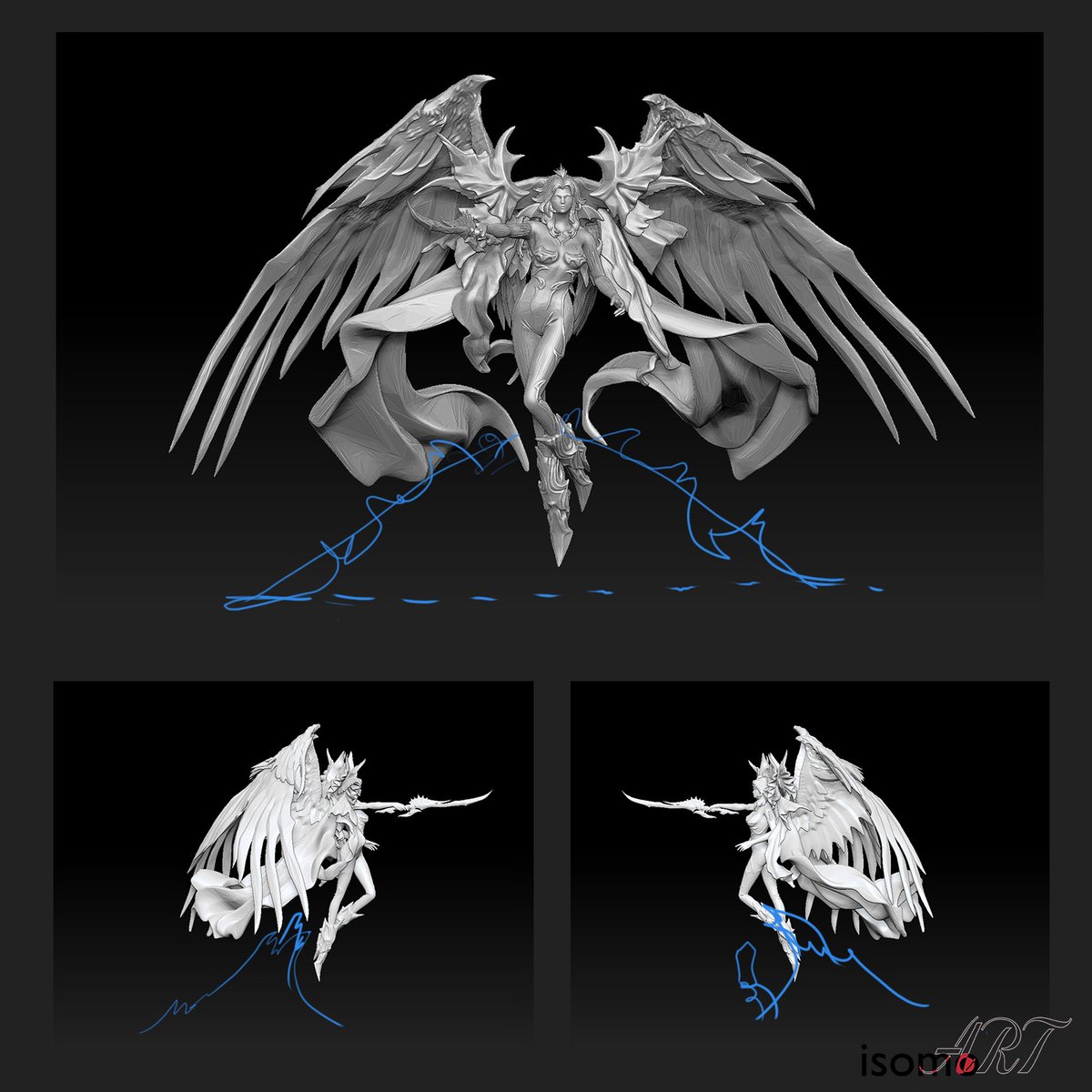 isomoART's tweet photo. Completed base 3Dmodel, continuing to carve keys for metal pins.

Compare preliminary sketch. If you're a person that says "I can't draw," DO IT anyway! Little scribbles are precious tools that help work through ideas.
#Hydaelyn #CustomFigure #FFXIV https://t.co/MVr5LUHCjJ