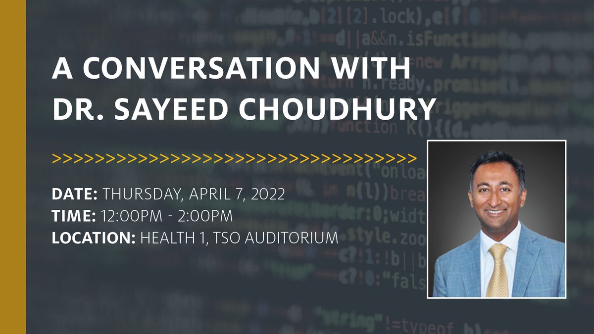 UHoustonHSLib's tweet photo. Save the date, Coogs!🚨📅 We are excited to host Elizabeth D. Rockwell Scholar-in-Residence Dr. Sayeed Choudhury (@eSayeed) on Thursday, April 7, for a conversation with the UH health sciences community on the practice and merits of open scholarship. We hope you'll join us! https://t.co/CXVgIbeYu0