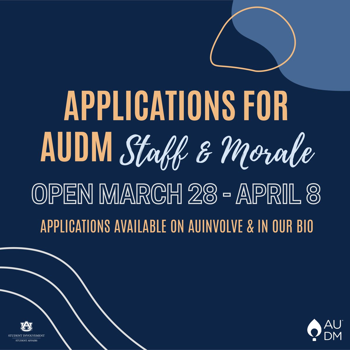 Staff &amp; Morale applications are now LIVE on AU Involve!!! Click the link in our bio, scroll down to forms, and get ready to join our amazing team! Let’s make this the best year yet - let’s save lives!