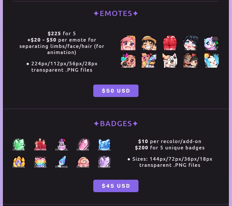 okokokok after a lot of thinking, i've officially adjusted the prices of my emotes and badges. i didn't wanna raise them too much, but i hope you all are ready for an emote opening in May!! Thank you for the incredible support🥺👉👈