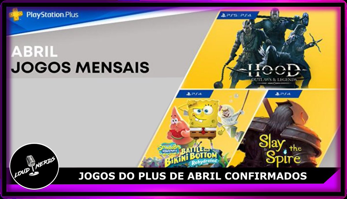 LoudNerds's tweet photo. Agora sim é oficial! Jogos do Plus de Abril revelados 😁 https://t.co/JpaFEBiq76