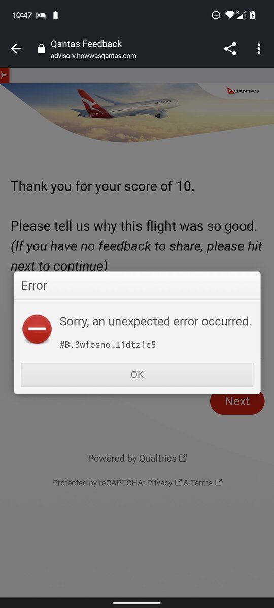 tharakan's tweet photo. @Qantas - Submitting a feedback for the Qantas Feedback process 🤷 https://t.co/VOtzhN88jG
