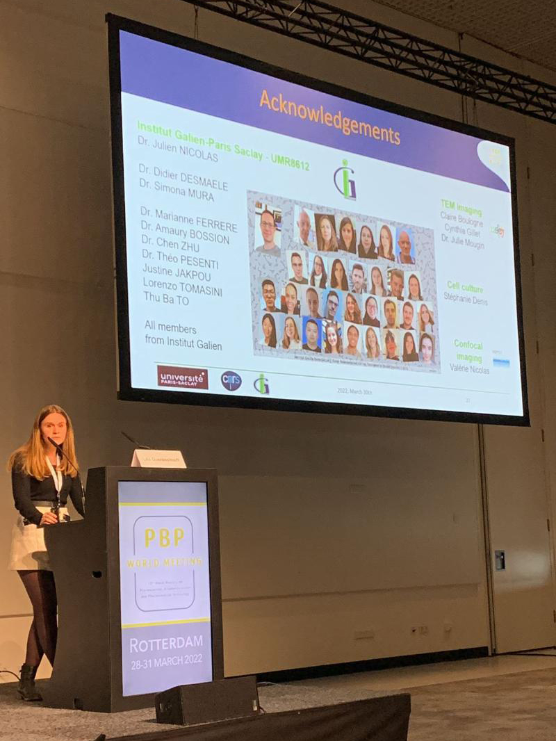 julnicolas's tweet photo. Congratulations to Léa Guerassimoff who presented her PhD results (@ERC_Research) at the 13th PBP World Meeting in Rotterdam @PBP_organisers @APVnews #APGI. Very proud of you! 
@umr8612 @Pharma_UPSaclay @UnivParisSaclay @INC_CNRS https://t.co/1XCbqc4kBe