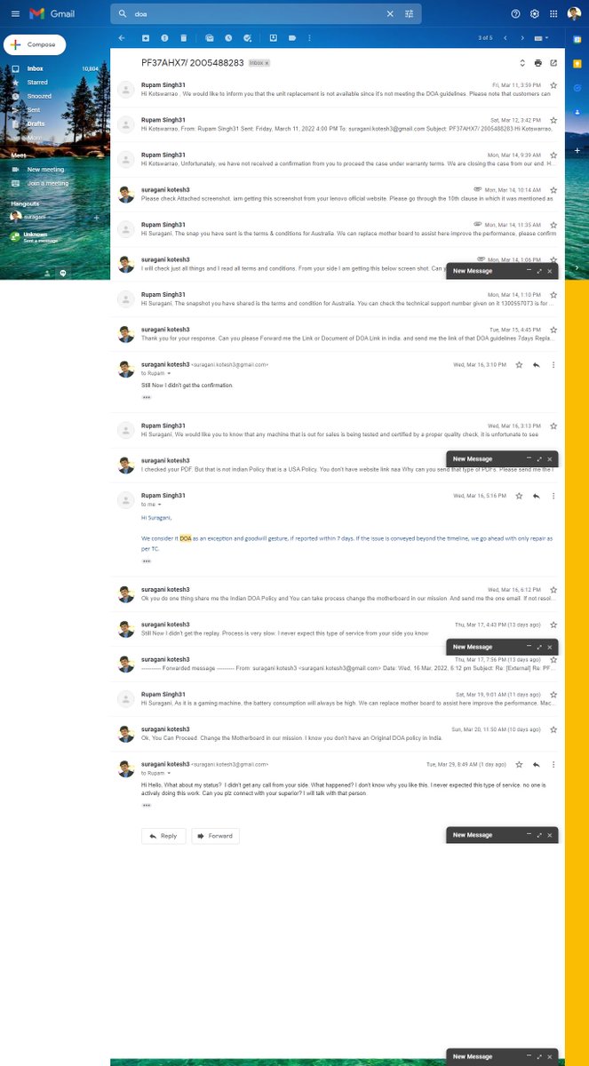 KotiUiUxDesigns's tweet photo. Lenovo Laptop Issue and Lenovo premium care Not to support me I am purchased a Lenovo legion 5, 25-Jan-2022, Still, I didn't get any  Solution. I have sent a number of emails and Phone calls but to no use. Totally a waste of my money and time.
@LenovoLegion @Lenovo_in @LenovoANZ https://t.co/Fn5AWPYzf4