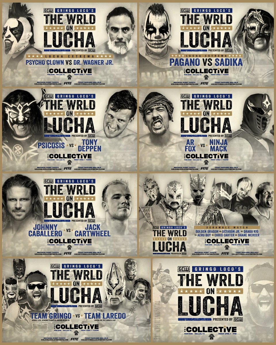 GringoLocoOG's tweet photo. The Wrld on Lúcha card for Dallas is set ! ! 🔥🔥 Who will I see there ?! https://t.co/snf9hzvFXS