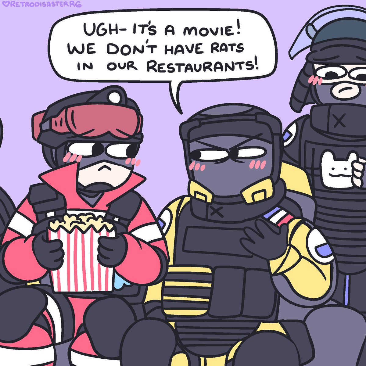 retrodisasterR6's tweet photo. GIGN Movie Night! 🍿💕 and ace #r6community #rainbowsixsiege https://t.co/oRK6NeHTRe