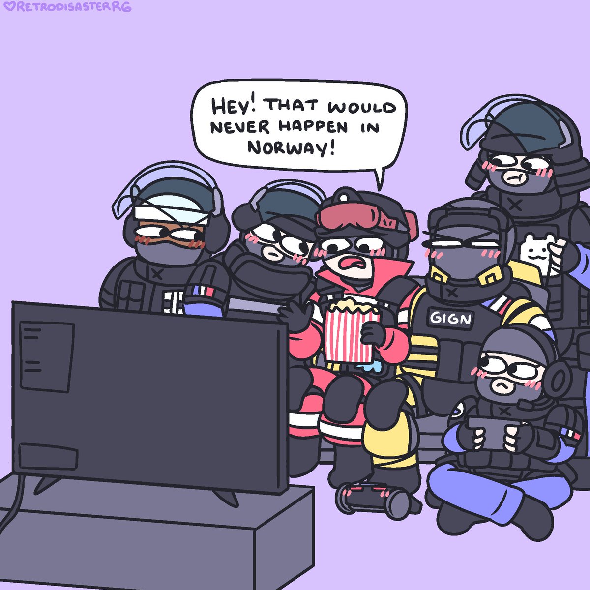 retrodisasterR6's tweet photo. GIGN Movie Night! 🍿💕 and ace #r6community #rainbowsixsiege https://t.co/oRK6NeHTRe