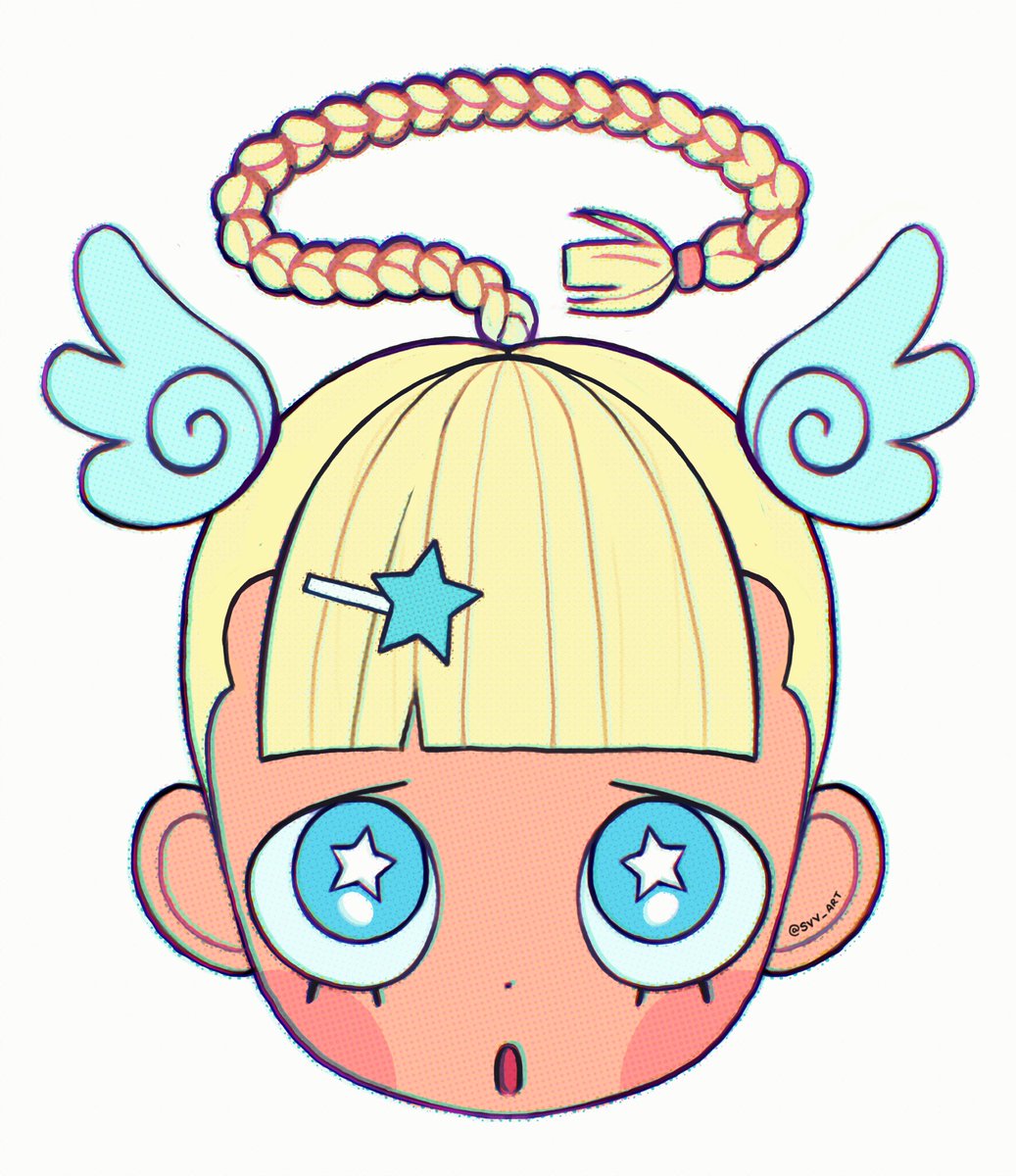 1girl solo blonde hair bangs blue eyes blunt bangs hair ornament  illustration images