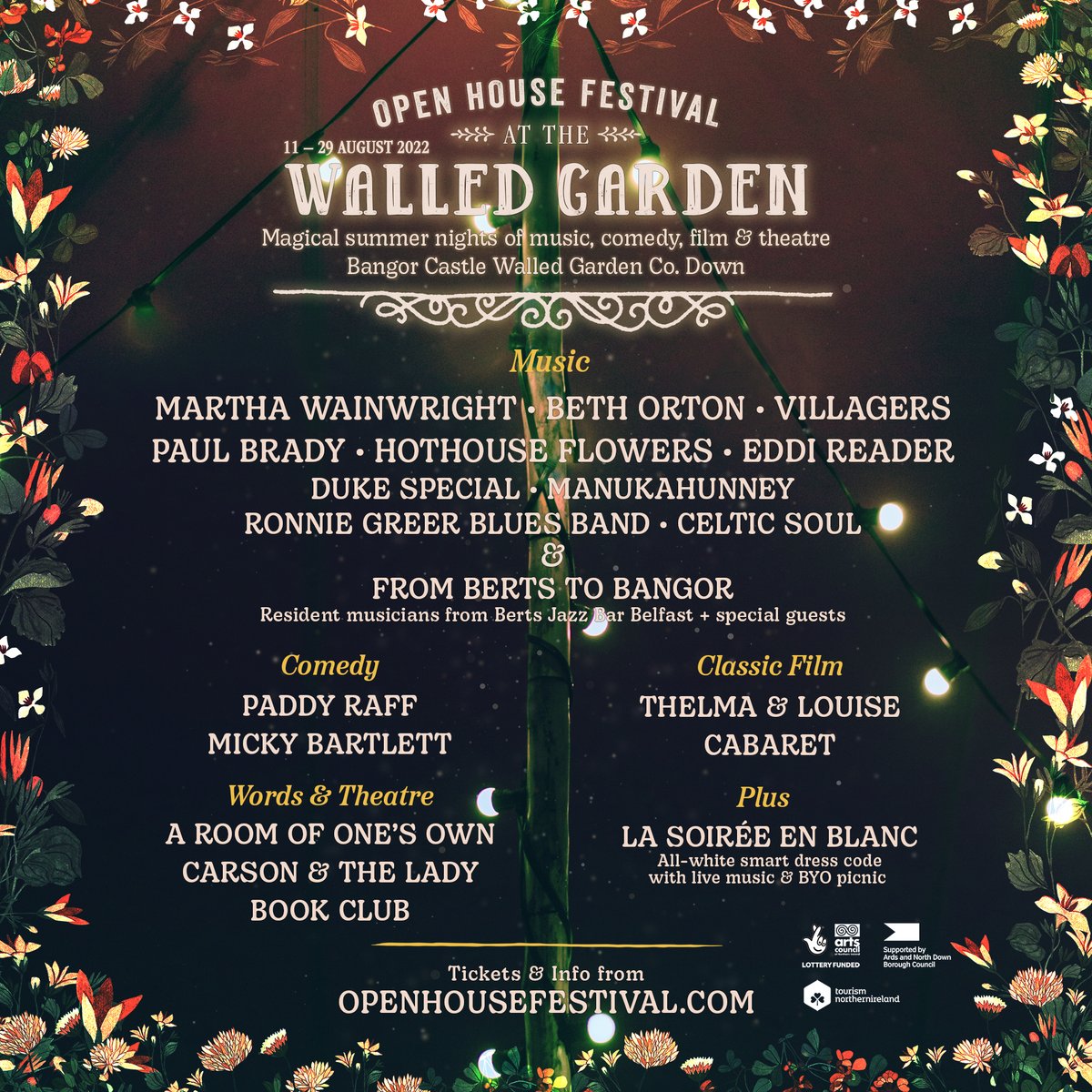 openhousefest's tweet photo. Here it is… our 2022 Festival line-up at the Walled Garden, 11th – 29th August.

The full Walled Garden programme can be viewed at https://t.co/woh4g7CADk.

Tickets will go on sale this coming Friday 1st April at 10am. https://t.co/u2zKdWW2oe