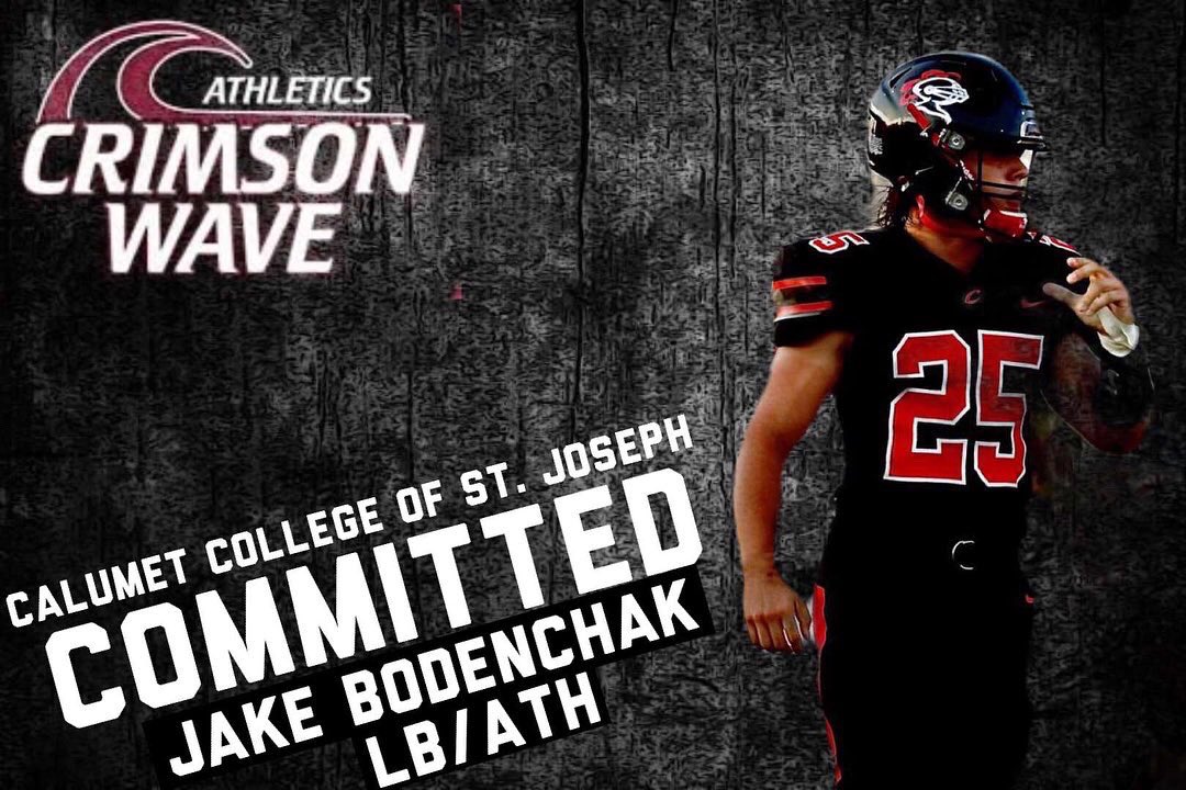 JBodenchak's tweet photo. Excited to announce I will be continuing my academic and football careers at Calumet College Of Saint Joseph. I’d like to thank @CoachJayNovak for this incredible opportunity. I’d also like to thank my family, friends, and coaches for always helping me along the way @LWCFootball https://t.co/dETLagTOm8