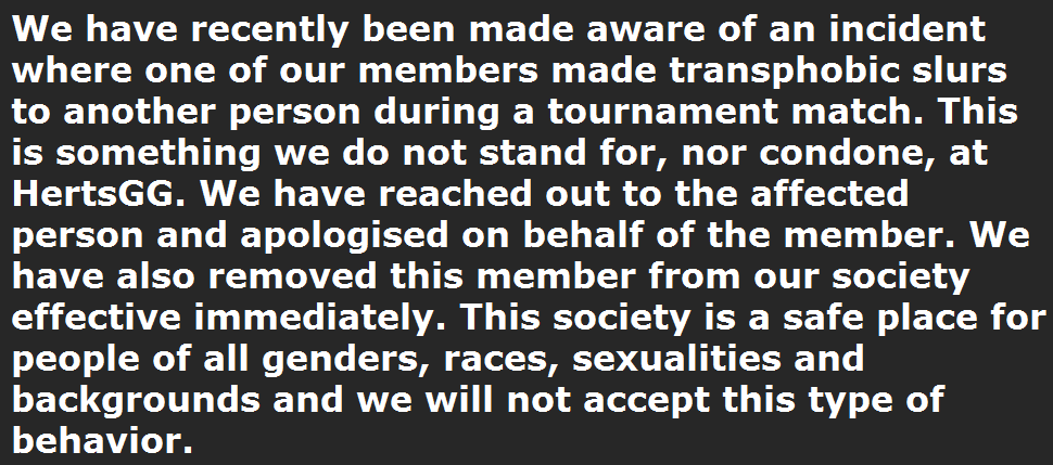 Herts SU Esports Society tweet media