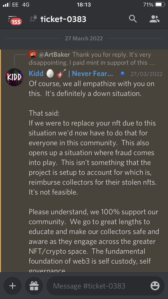 If anyone thinks to buy in to this project, look how they handle stolen NFT’s and decide if this is project for you. I wasn’t happy the way they handled rollout. Many holders felt that way too. Here is another proof what a disappointment they are. #nft #JohnnyDepp #NFTCommunity