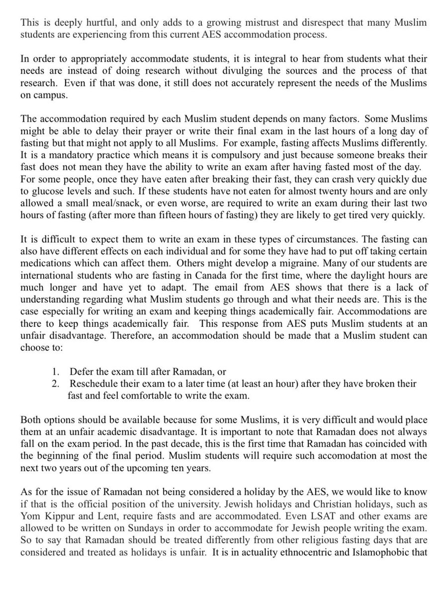 uofsmsa's tweet image. Muslim students @usask have been denied adequate religious accommodations for the holy month of Ramadan which is one of the 5 pillars of Islam. We have voiced our disappointment &amp;amp; concern with @usask_AES and their attempts to dictate to Muslims how we should practise our religion