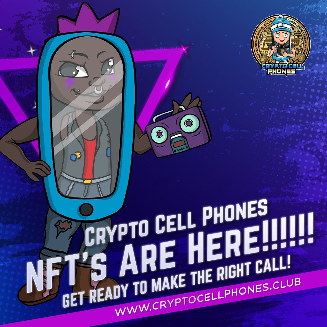 cryptocellphone's tweet photo. Welcome To The Crypto Cell Phones NFT's Universe!! Get Ready To Make The Right Call... Our First NFT Collections Drops April 5, 2022 @ 8am CST!! On Opensea: https://t.co/7bnTe56elc

✅ Follow Twitter: https://t.co/mTf9IViPT2
✅ Follow Instagram: https://t.co/tUw22DViYa https://t.co/8lxRgxcacX