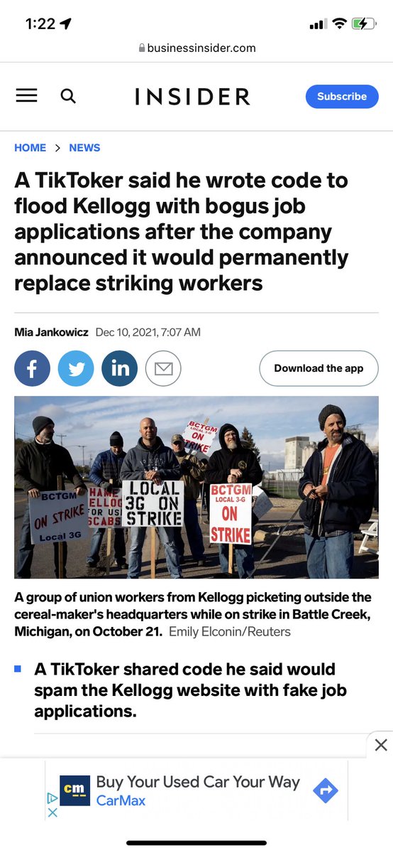 SeanDaBlack's tweet image. I created the bot that did the same for Kellogg when they tried to hire scabs