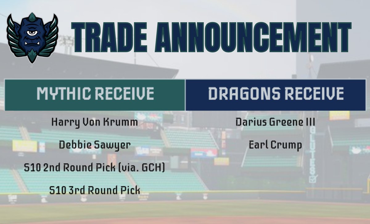 MythicSSBL's tweet photo. 🚨 TRADE ANNOUNCEMENT 🚨
#UnleashTheBeast https://t.co/acJ28fom3P