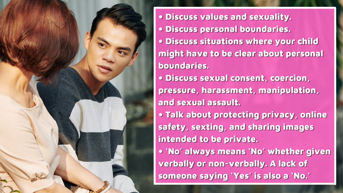 SAinWC's tweet image. It’s essential to discuss #Consent with your child or teen at a young age. Here are some tips for talking about sexual consent. #SAinWC #NoMeansNO #WeStandWithYou
