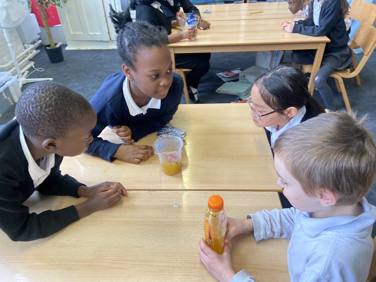 Today we explored the scientific enquiry of: what is the effect of different drinks on teeth? To test this, we put hard boiled eggs (teeth) into various liquids. We will check back in a couple of days to see which drink damaged the shell (enamel). <a href="/WoodhillSci/">Woodhill Science</a> <a href="/WoodhillSch/">Woodhill Primary School</a>