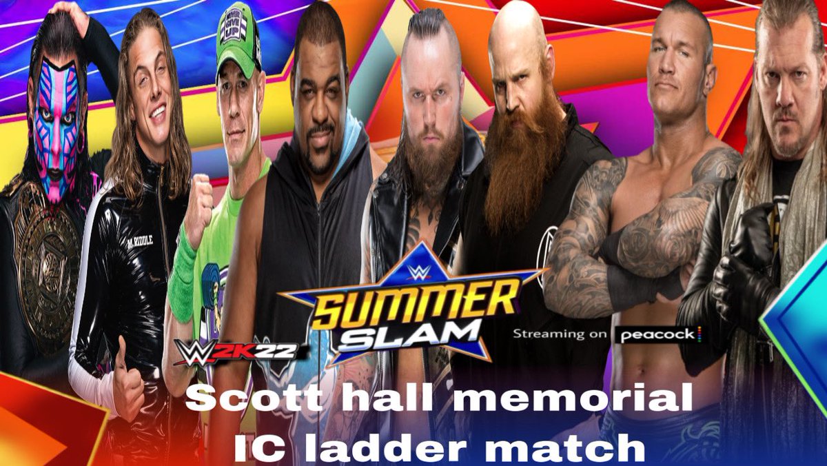 AT SUMMER SLAM! 
They will be a Scott Hall memorial IC ladder match 

Jeff Hardy (@TwistedKing920)
Riddle (@Fazcoasters) 
cena (@DustinHopkins05) 
Keith Lee (@Wrasslinfan213) 
Malakai Black (@BLACKXMASS_)
Rowan (@Daltonriley25)
Randy orton (@The__Viper_RP)
Y2J (@RealAntonioJT) https://t.co/1ZZ5hItvt8