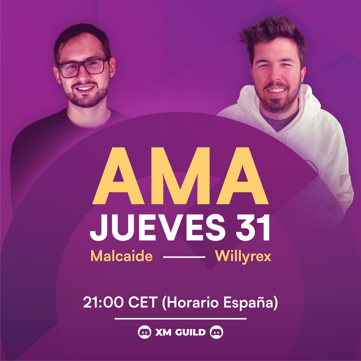 XMGuild's tweet photo. Que tal querida comunidad✨

El día de mañana jueves 31 estaremos realizando un AMA por medio de Twitter Space, a las 21:00 horario de España.

Esperamos contar con ustedes y ponernos al tanto de todo lo que acontece actualmente en la comunidad de juegos Play to Earn. ¡Nos vemos! https://t.co/hDyXjCzOF7