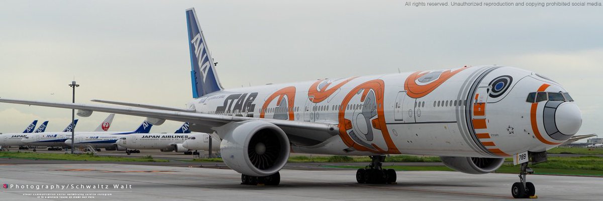 SchwaltzWalt's tweet photo. JA789Aは本日がラストフライト。🛫 伊丹のMRO Japan 最後のスペマ機 BB-8。✈️ ありがとう BB-8、そして さようなら…。😭💦 #bb8jet #anastarwarsjet #allnipponairways #ソラマニ_ヒコーキ https://t.co/BSGb0XlcHf