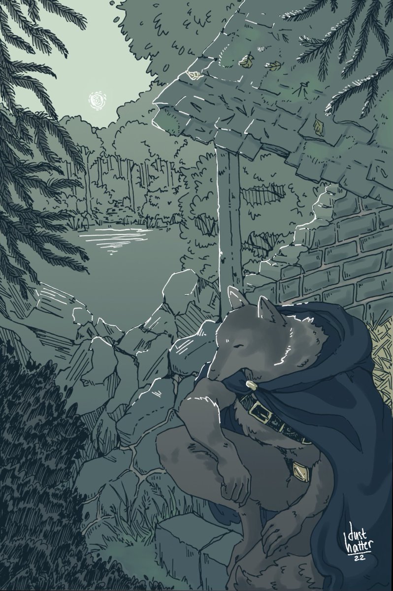 dusthatter's tweet photo. Lonely wolfman ☁️ #illustration https://t.co/ujJgvlL0Ui