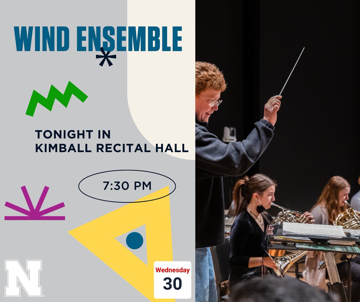 UNLBands's tweet photo. Come hear the Wind Ensemble as they preview the concert they're performing at next week's CBDNA North Central Division Conference TONIGHT. Or, tune in to the webcast. Either way... IT'S FREE! https://t.co/F3UAW0L2jH