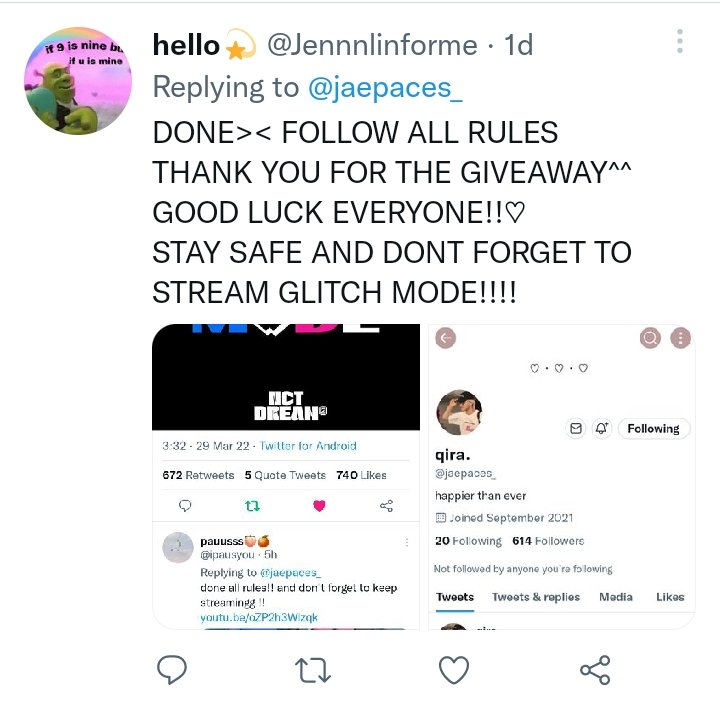 jaepaces_'s tweet photo. Hai everyone I already pick winner hehehe I just want to add 2 more winners ^^ thank you for joining the small giveaway and don't be sad  because after raya I will make a big giveaway @Jennnlinforme @lvrrnana @junheesii1  {DM me before 6pm} https://t.co/stVUFvZ9Re