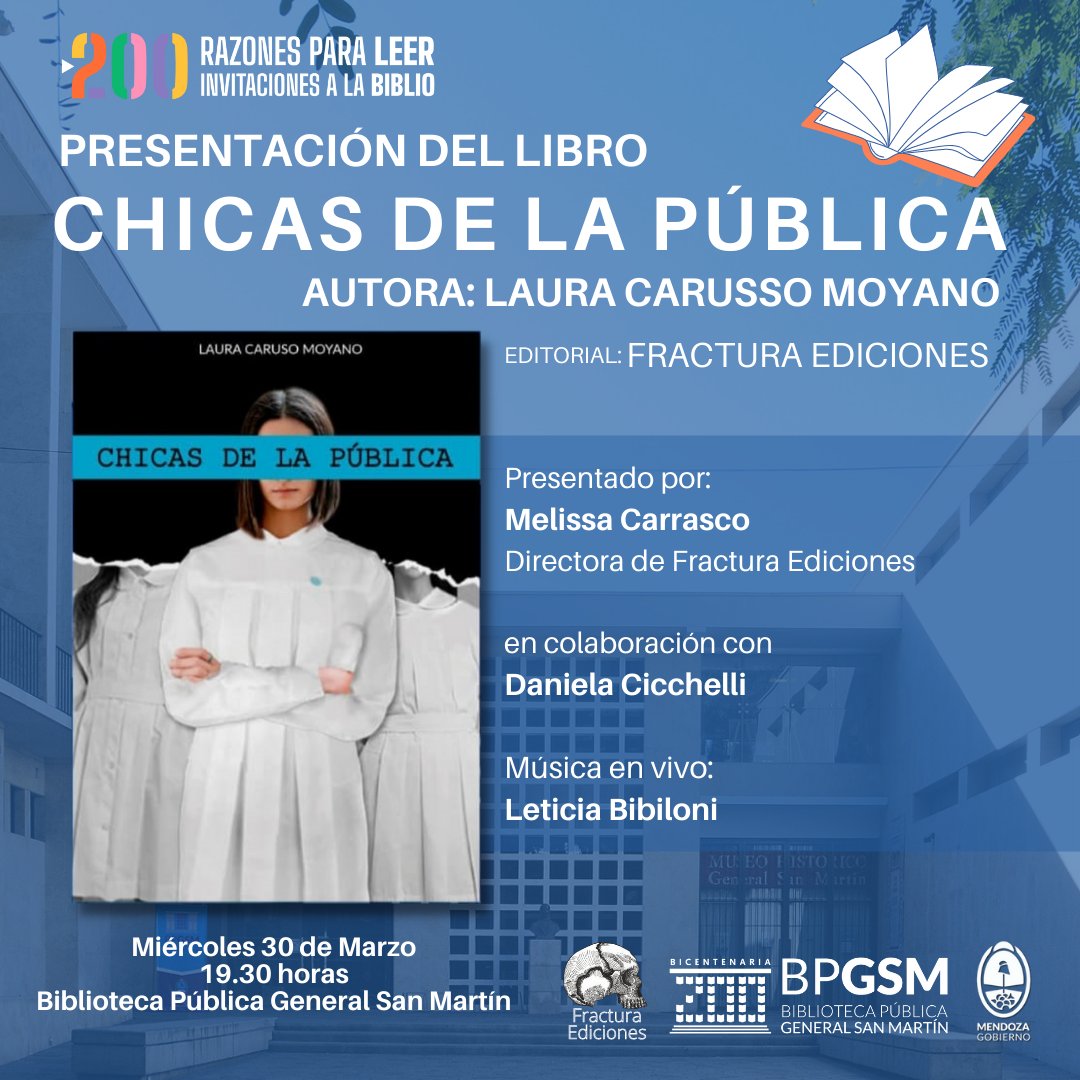 BPGSM_Mza's tweet photo. HOY EN LA BIBLIOTECA. Remedios Escalada de San Martín 1843, Alameda. 19.30 horas. https://t.co/4s80wkHWF3