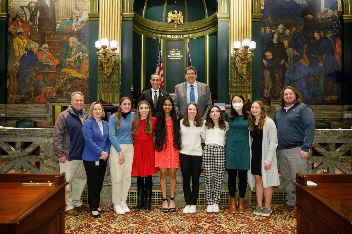 SenatorCollett's tweet photo. I was excited to welcome @thekiss4pa to Harrisburg today with @SenSantarsiero and @SenatorDiSanto! Though the State Government committee meeting scheduled to vote on their bill #SB1122 was canceled, they definitely made the most of their trip! https://t.co/Ope9tUY0uD