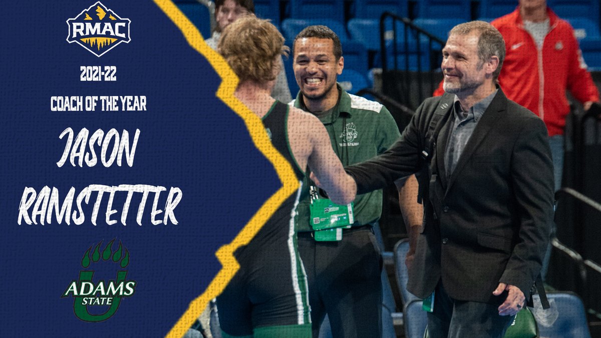 Adams State's Jason Ramstetter is the RMAC Wrestling Coach of the Year after leading not 1⃣, not 2⃣, but 3⃣ Grizzlies to individual national championships!

📰 - bit.ly/3wPEHYY

#GoGrizzGo | #EverythingElevated